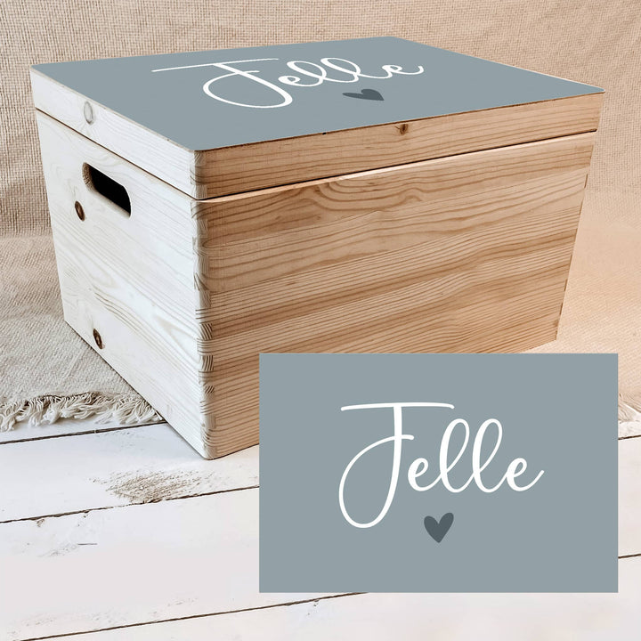 Memorybox blauw met naam XL